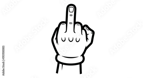 Hand Showing Middle Finger Gesture - Vector Illustration