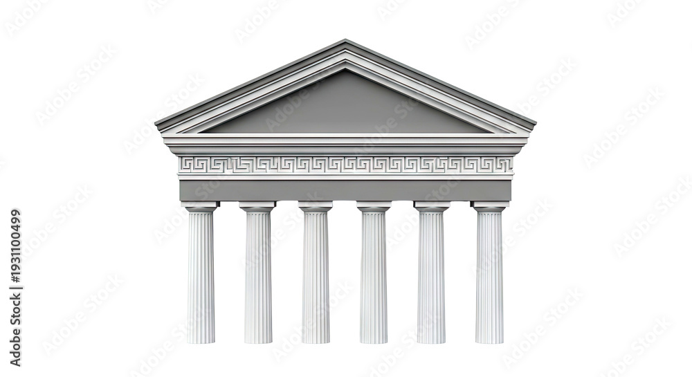 Obraz premium Classical Greek Temple Facade with Columns