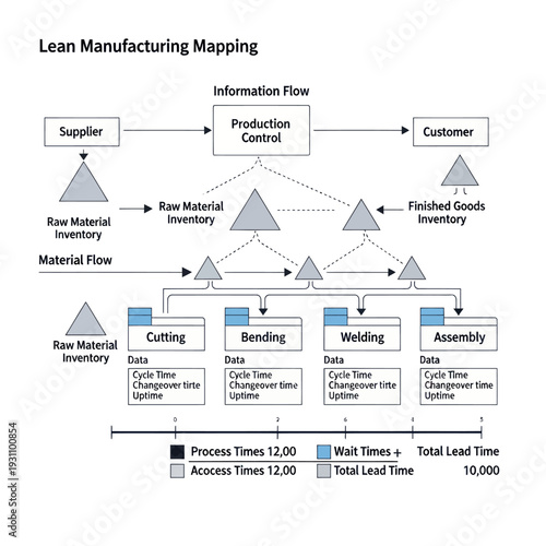 Lean Manufacturing Process Flowchart Diagram.