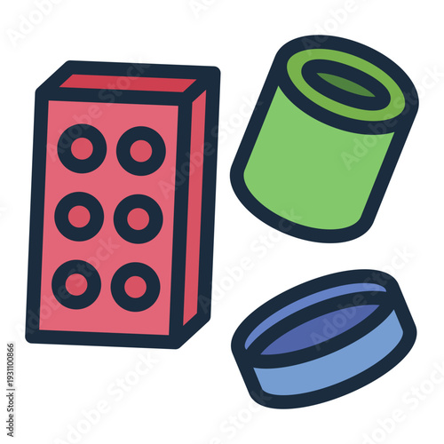 thermoplastic filled line icon. Toy polymer. molding process. material science