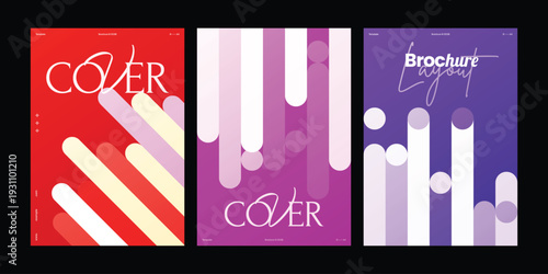 colorful brochure cover set a4 portrait orientation