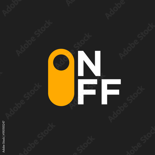 On Off Toggle Switch Graphic Design with Tag Icon Symbol