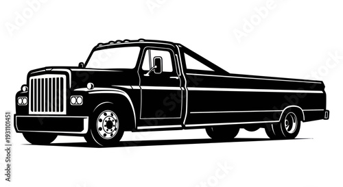 Photos Vintage Black Pickup Truck Silhouette - Classic American Automobile