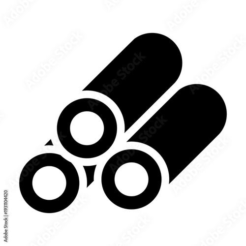 metal glyph icon. conductive material type. strength usage. engineering industry