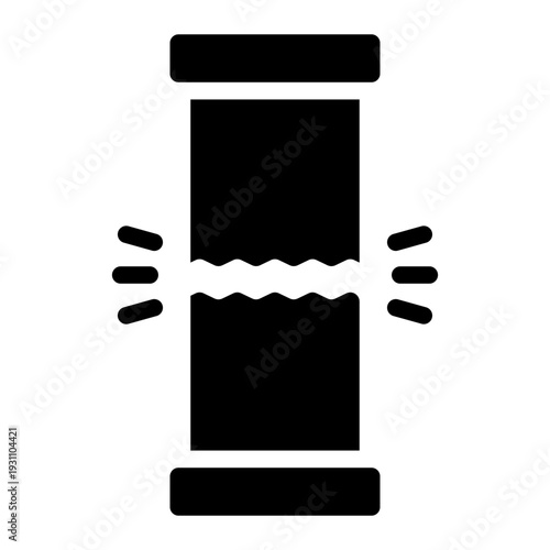 fracture glyph icon. crack formation structure. stress response