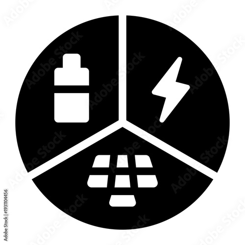 energy material glyph icon. battery cell unit. storage component. power system