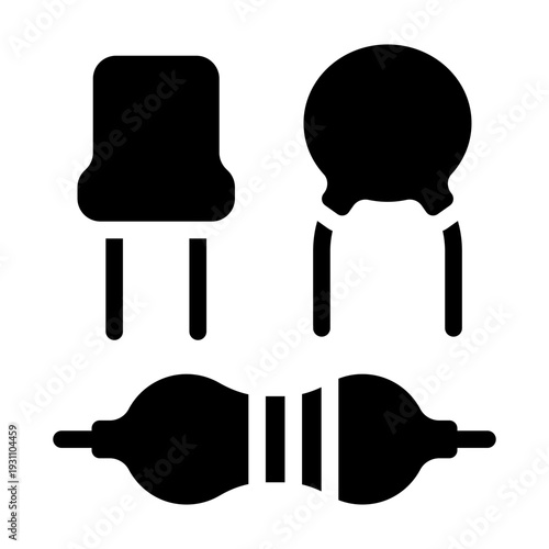 electronic material glyph icon. conductive layer. device component. semglyph iconductor use