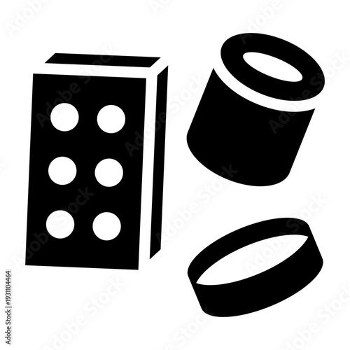 thermoplastic glyph icon. Toy polymer. molding process. material science