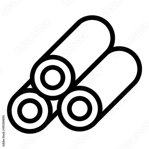 metal outline icon. conductive material type. strength usage. engineering industry