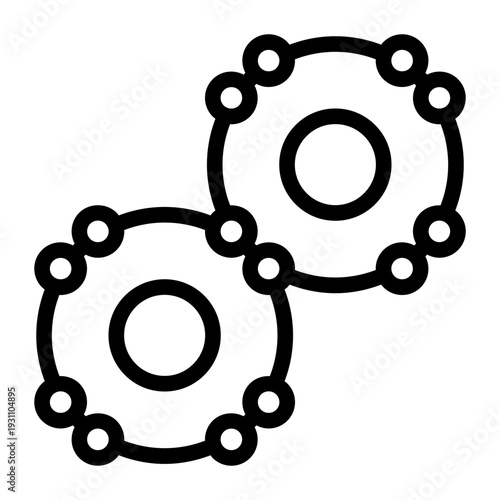 atomic bond outline icon. molecule link model. structure study. chemistry lab
