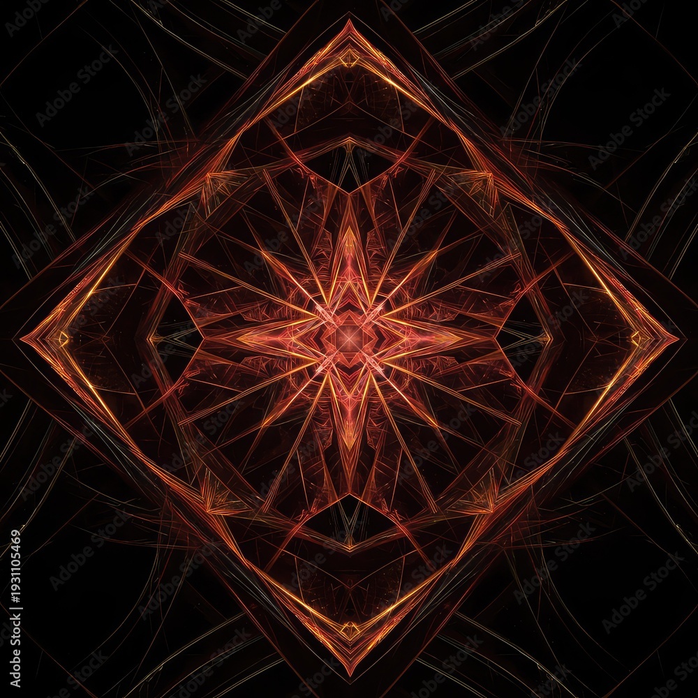 Fototapeta premium A mesmerizing and intricate digital abstract background featuring a complex geometric pattern repeating infinitely across the frame, vast, wallpaper, graphic