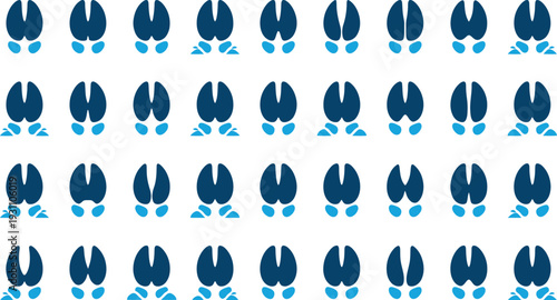 Paws Set of 32 deer hoof prints vector tracks