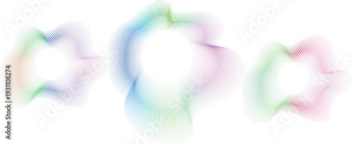 Abstract rainbow color wave pattern transparent background vector graphic design element