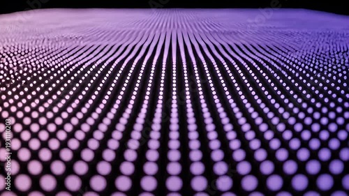 Abstract Digital Waveform of Glowing Purple Dots.