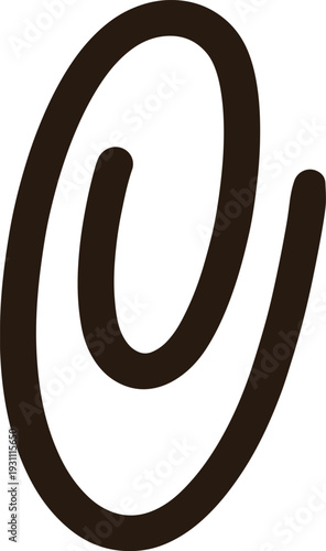 Minimalist Bold Black Line Paper Clip Icon for Office and School Stationery