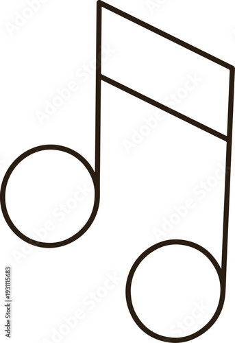 Minimalist Black Line Double Music Note Icon for Melody and Sound Design