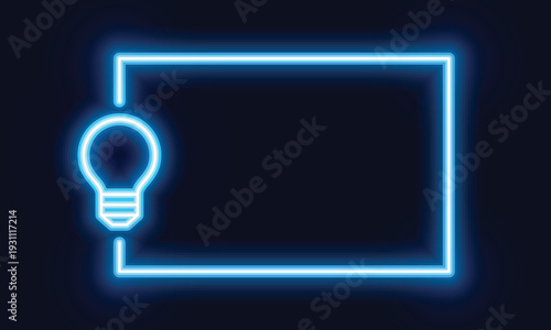 Vector Box Idea With Neon Style Background