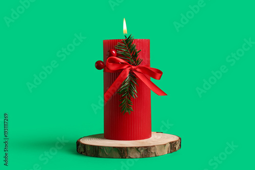 Beautiful burning candle wi...