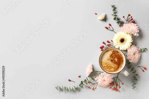 Cup of coffee with beautifu...