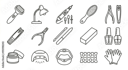 Manicure, Pedicure, and Body Care Treatment Icons