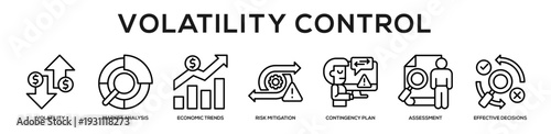 Volatility Control web banner icon illustration concept