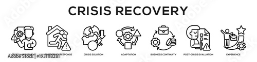 Crisis Recovery web banner icon illustration concept
