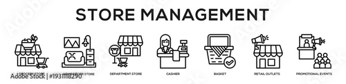 Store Management web banner icon illustration concept