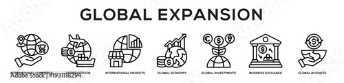Global Expansion web banner icon illustration concept
