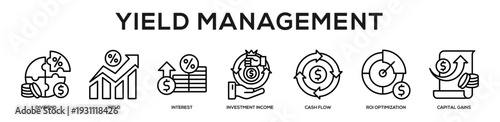 Yield Management web banner icon illustration concept