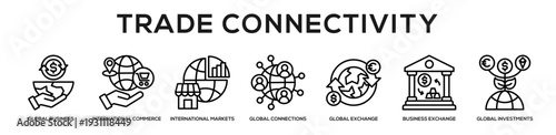 Trade Connectivity web banner icon illustration concept