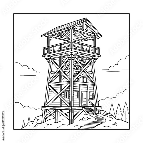 Watch tower on hilltop