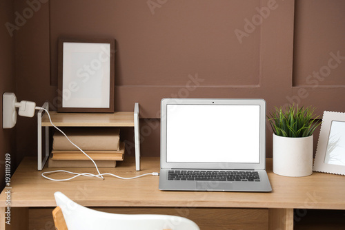 Interior of workplace with ...