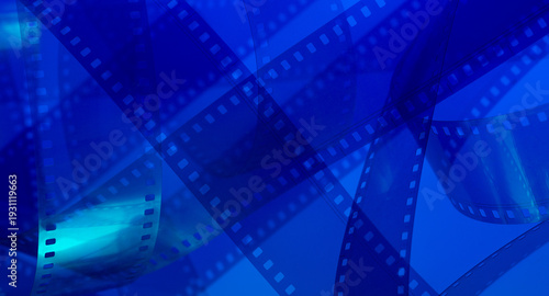 Colorful abstract horizontal background banner with film strip for announcements, posters, tickets, flyers