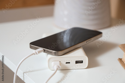 Modern power bank with mobi...