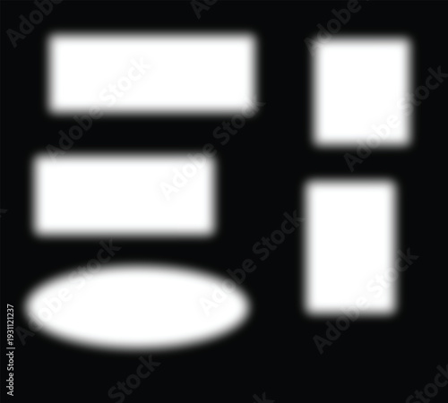 Minimalist geometric shapes and blurred rectangles for abstract modern background design.