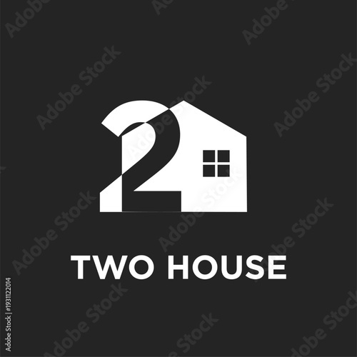 Modern Number Two and House Logo Design for Real Estate Business