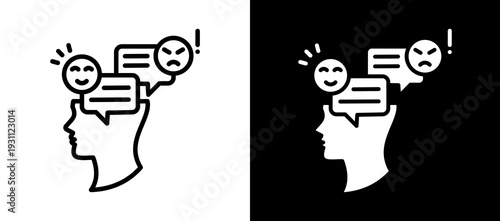 Emotional Reaction whiteblack icon