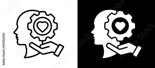 Empathy Skills whiteblack icon