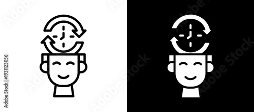 Routine Behavior whiteblack icon