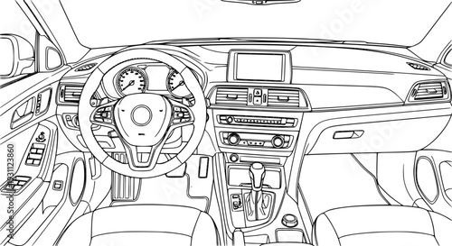 Steering Wheel Interior Car Dashboard.
