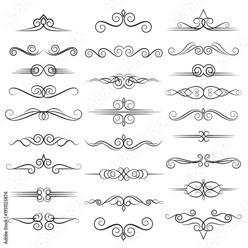 Elegant Decorative Flourishes and Ornaments - Vintage Style Design Elements