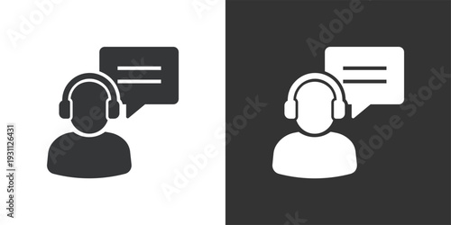 Customer Support or Operator icon. Solid glyph series icon