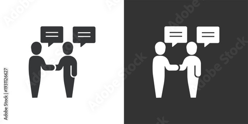 Business Agreement or Discussion icon. Solid glyph series icon