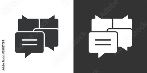 Group Chat or Nested Messages icon. Solid glyph series icon