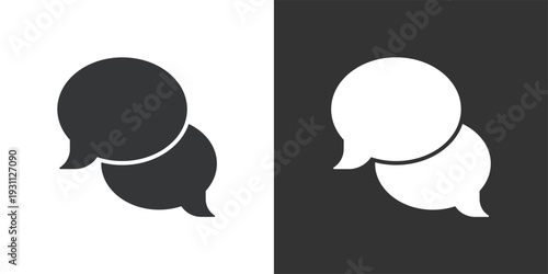 Rounded Message Bubbles icon. Solid glyph series icon