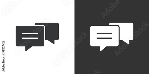 Message Queue or Chat Replies icon. Solid glyph series icon