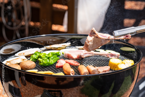 バーベキュー　肉　トング　BBQ
