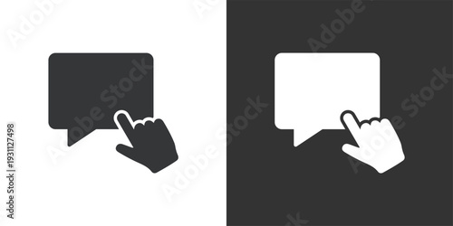 Selecting Message or Chat Click icon. Solid glyph series icon