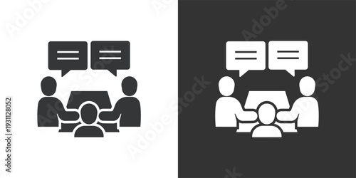 Business Meeting and Collaboration icon. Solid glyph series icon