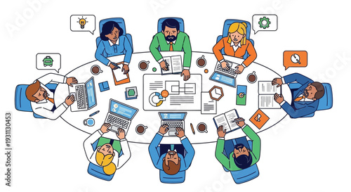 Team Collaboration Meeting Around Table Concept.
